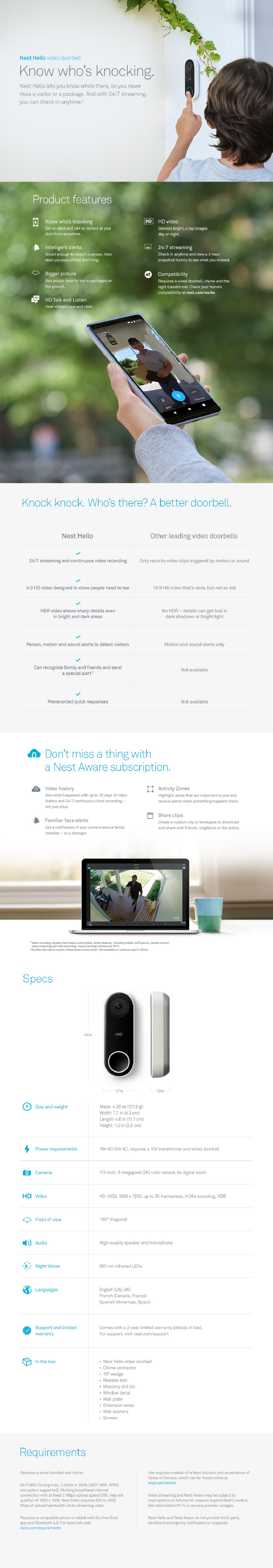 Google Nest Hello video doorbell and Nest x Yale Lock in Polished Brass